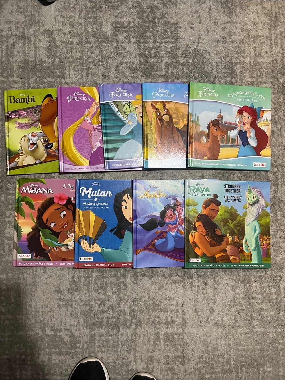 Bundle of 9 bendon hardcover Disney princess books.